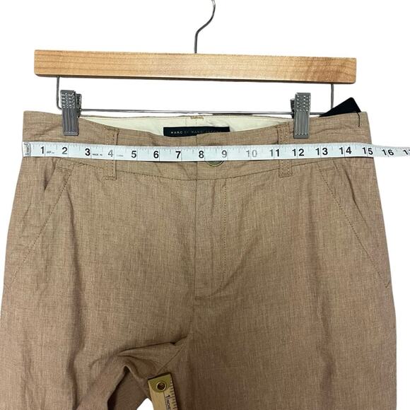 Marc by Marc Jacobs Straight Leg Trousers Womens Sz 8 Tan 4 Pocket Flat Front - Picture 6 of 8